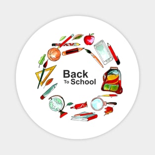 Back To School Background Circle Magnet